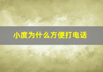 小度为什么方便打电话