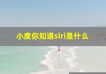 小度你知道siri是什么