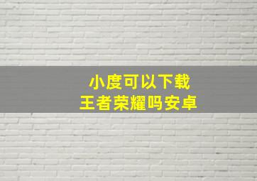 小度可以下载王者荣耀吗安卓