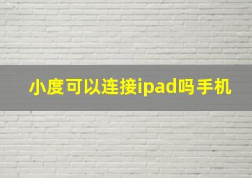 小度可以连接ipad吗手机