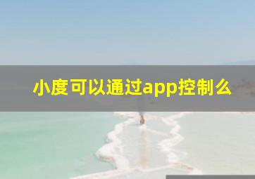 小度可以通过app控制么