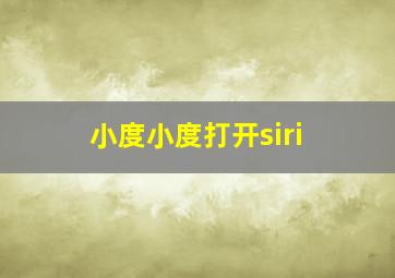 小度小度打开siri