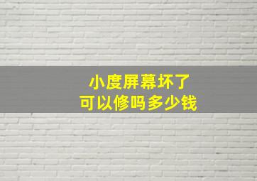 小度屏幕坏了可以修吗多少钱