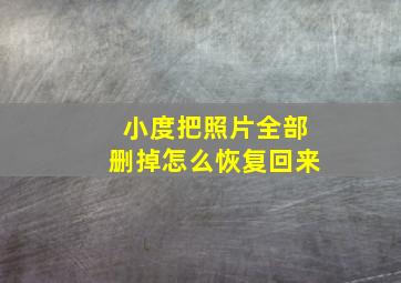 小度把照片全部删掉怎么恢复回来