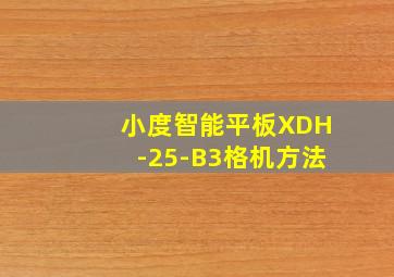 小度智能平板XDH-25-B3格机方法