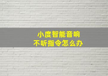 小度智能音响不听指令怎么办