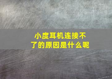 小度耳机连接不了的原因是什么呢