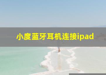 小度蓝牙耳机连接ipad