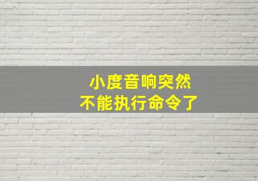 小度音响突然不能执行命令了