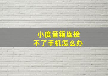 小度音箱连接不了手机怎么办