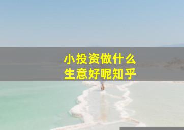 小投资做什么生意好呢知乎