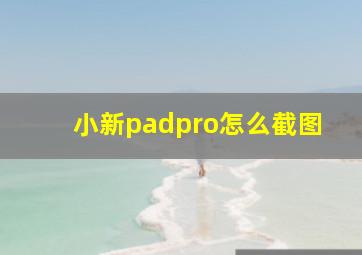 小新padpro怎么截图