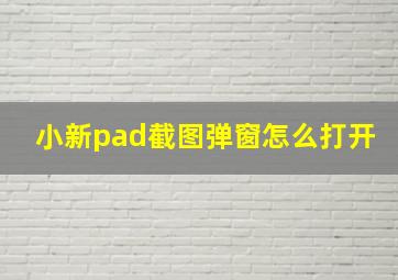 小新pad截图弹窗怎么打开