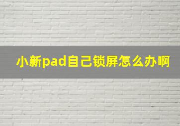 小新pad自己锁屏怎么办啊