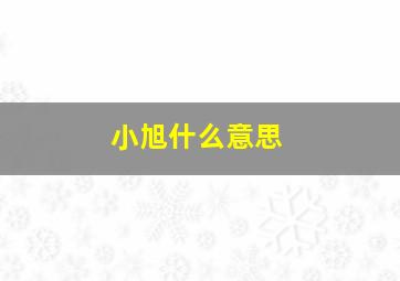 小旭什么意思