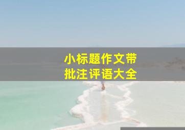 小标题作文带批注评语大全