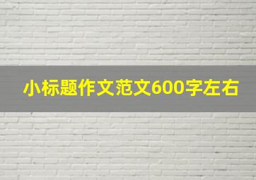 小标题作文范文600字左右