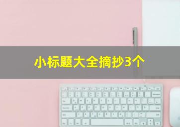 小标题大全摘抄3个