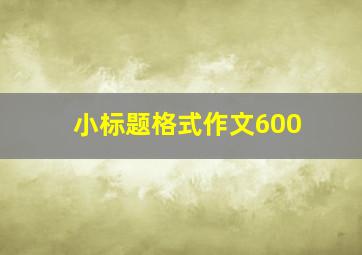 小标题格式作文600