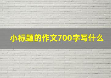 小标题的作文700字写什么