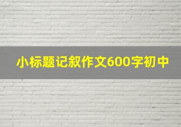 小标题记叙作文600字初中