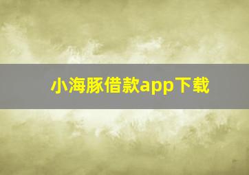 小海豚借款app下载