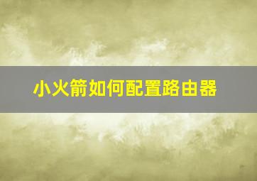 小火箭如何配置路由器