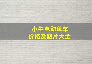 小牛电动单车价格及图片大全