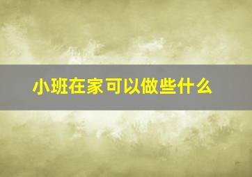 小班在家可以做些什么