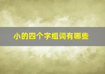 小的四个字组词有哪些