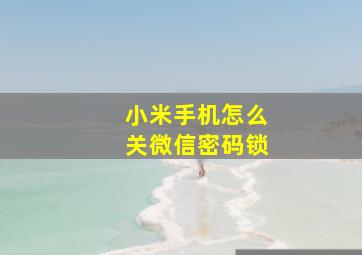 小米手机怎么关微信密码锁