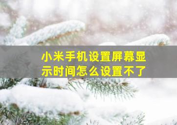 小米手机设置屏幕显示时间怎么设置不了