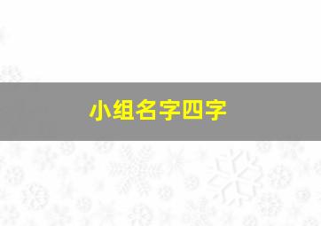 小组名字四字