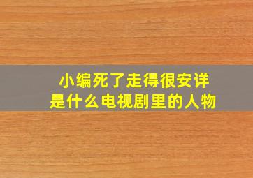 小编死了走得很安详是什么电视剧里的人物