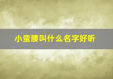 小蛮腰叫什么名字好听