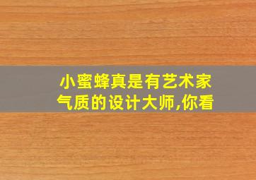 小蜜蜂真是有艺术家气质的设计大师,你看