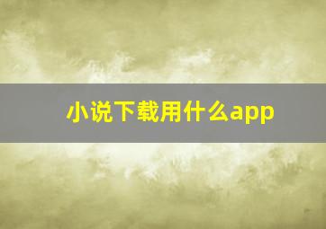 小说下载用什么app