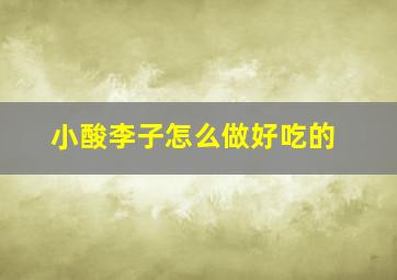 小酸李子怎么做好吃的