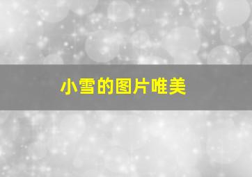 小雪的图片唯美