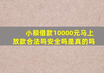 小额借款10000元马上放款合法吗安全吗是真的吗