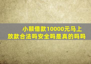 小额借款10000元马上放款合法吗安全吗是真的吗吗