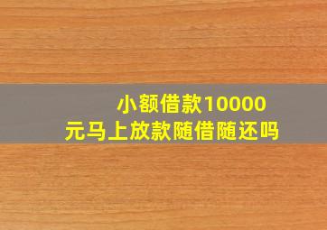 小额借款10000元马上放款随借随还吗