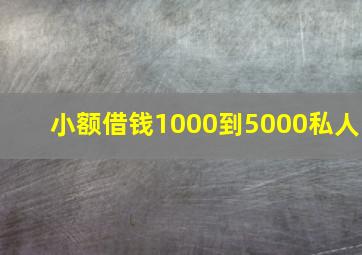 小额借钱1000到5000私人