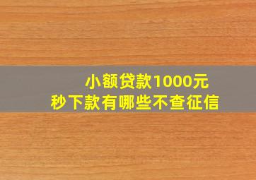 小额贷款1000元秒下款有哪些不查征信