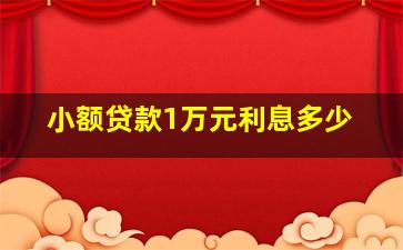 小额贷款1万元利息多少