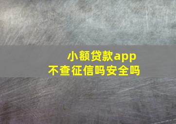 小额贷款app不查征信吗安全吗