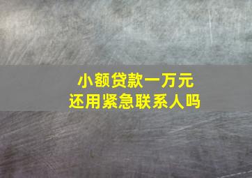 小额贷款一万元还用紧急联系人吗