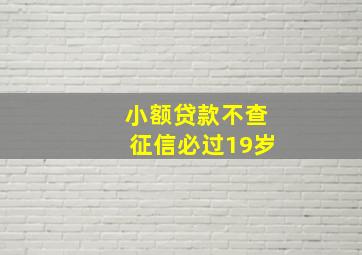 小额贷款不查征信必过19岁