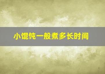 小馄饨一般煮多长时间