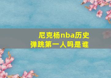 尼克杨nba历史弹跳第一人吗是谁